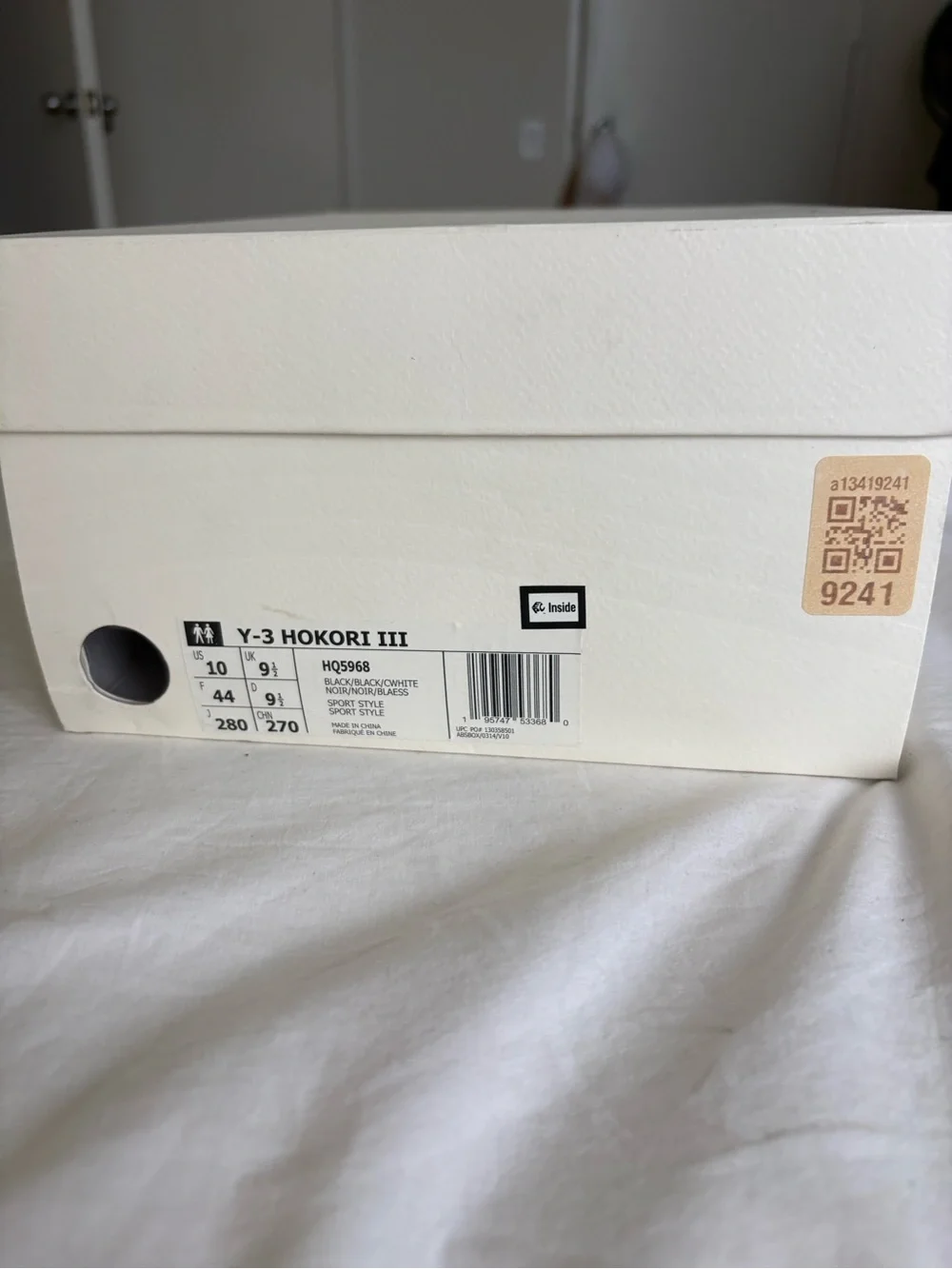 Adidas Y-3 Hokori III Black Core White Sneakers Men's Size 10 with OG Box